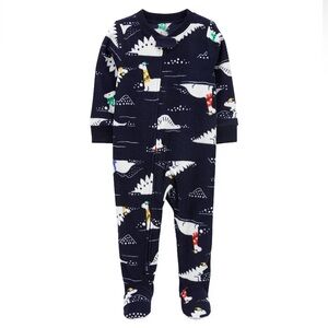Carters Boys Dinosaur 1-Piece Fleece PJs, 12 months. NWT